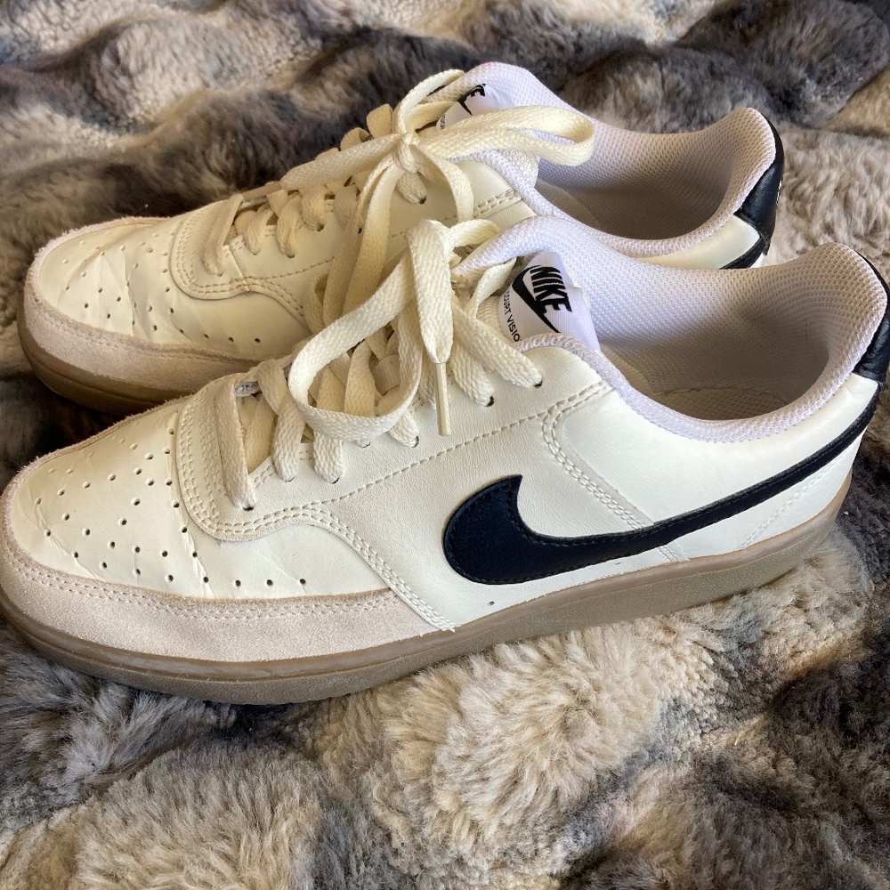 Nike Court Vision Lo Sneakers New Sail/Black Orewood Brown Mens 8